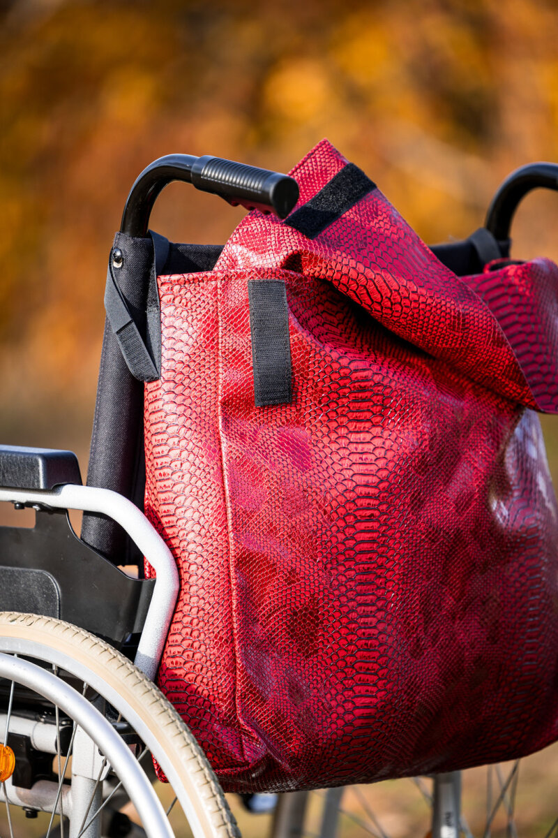 Rollstuhltasche Kroko Rot