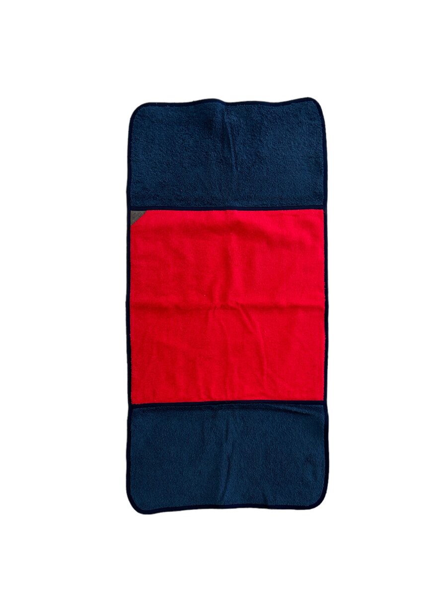 Frotteehandtuch Duo  Marine-Rot Gr. 2 160 cm x 70 cm, 2/3 Folie