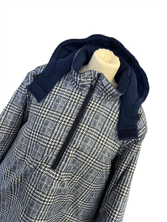 Jacke Windbreaker Blau Kariert