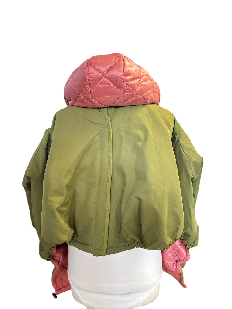 Jacke London Grün-Rosa