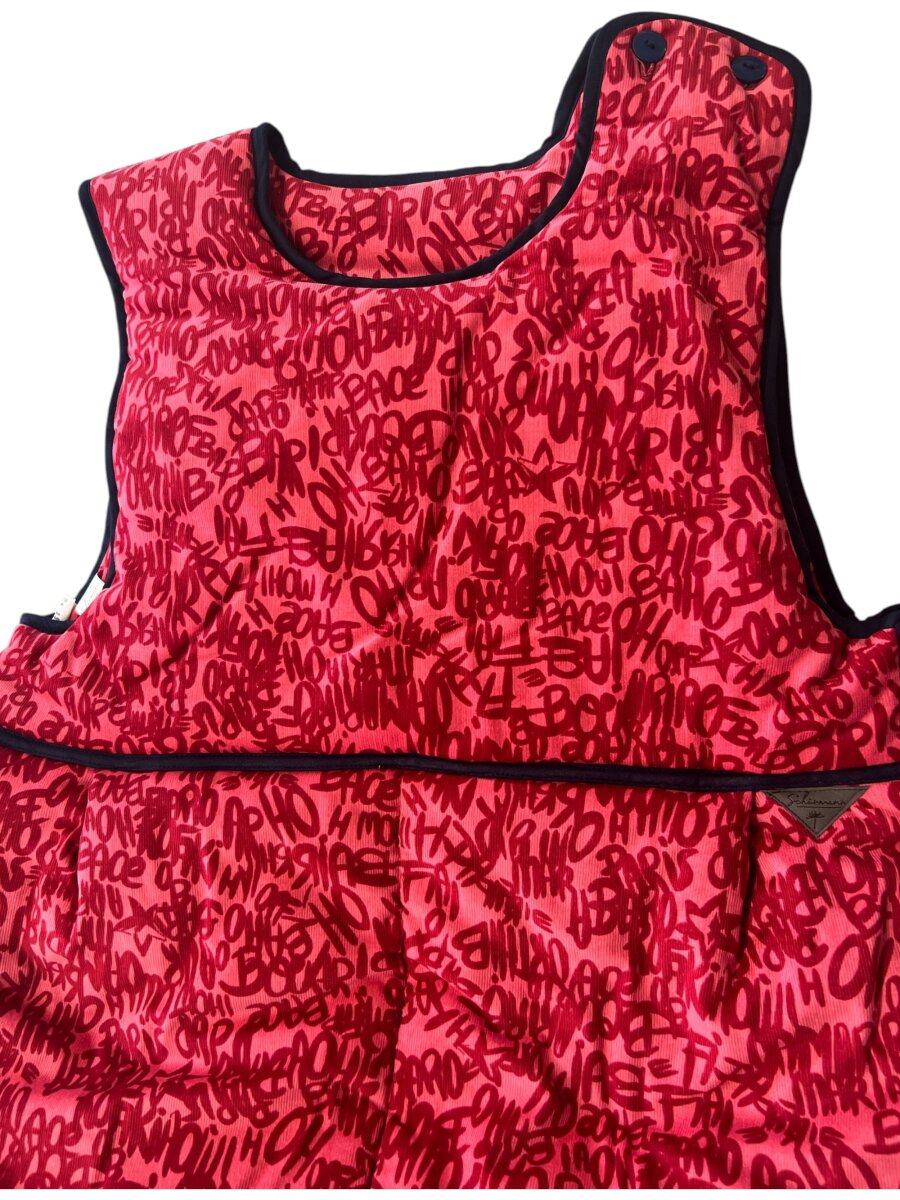 Schlafsack Cord Buchstaben-rot